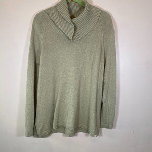 Jeanne Pierre Green Knit Turtleneck Top